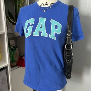 GAP Kids Blue Cotton Graphic Logo Tee